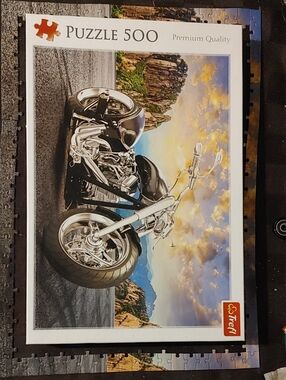 Puzzle 500 Premium Quality Motorcycle Puzzle - Black & Silver